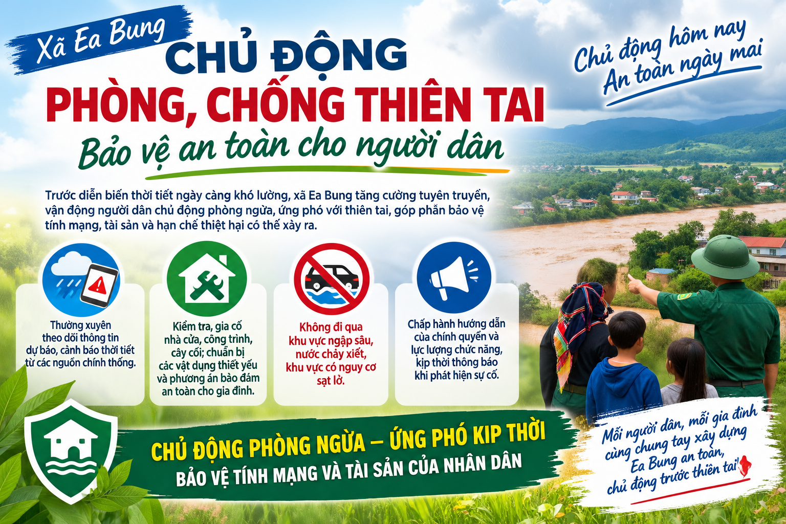 Ea Bung chủ động phòng, chống thiên tai, bảo vệ an toàn cho người dân