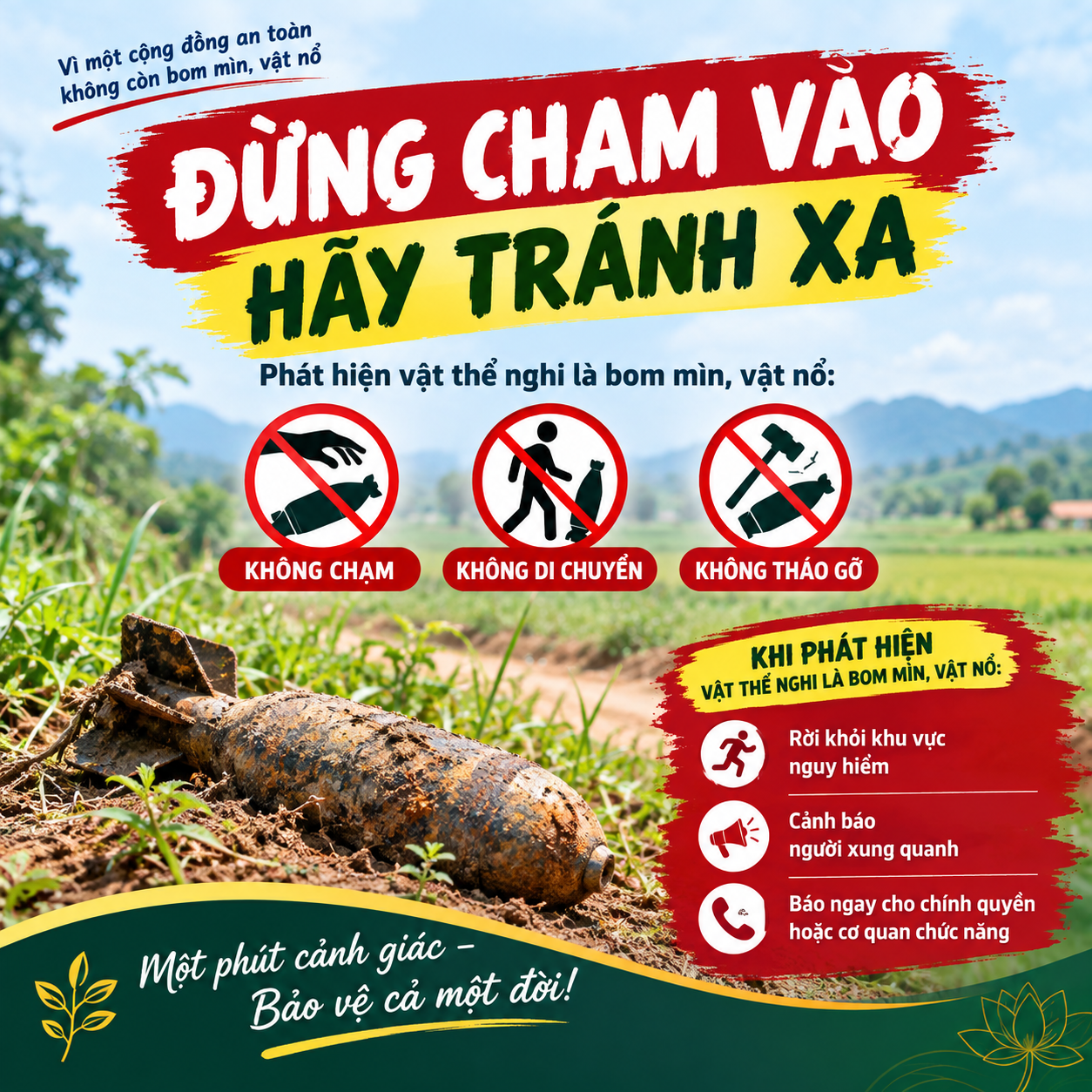 Chủ động phòng tránh tai nạn bom mìn, vật nổ còn sót lại sau chiến tranh