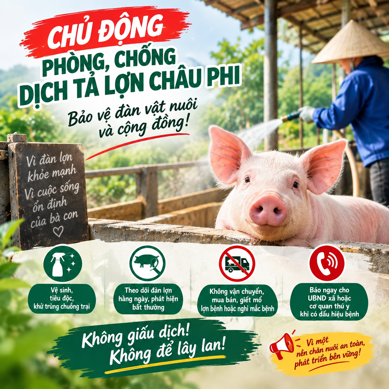 Chủ động phòng, chống dịch tả lợn châu Phi – bảo vệ đàn vật nuôi và sinh kế của người dân