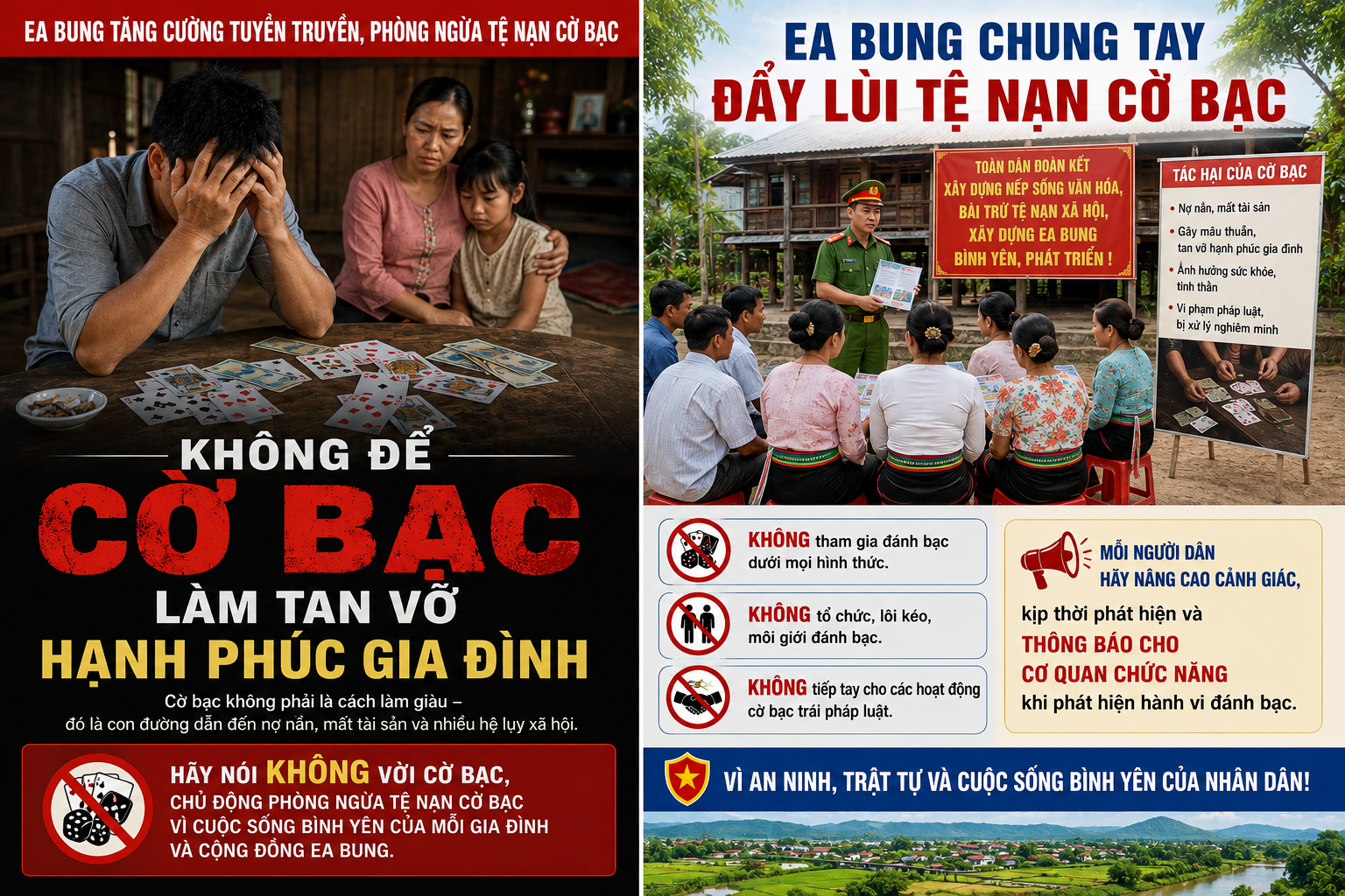 Ea Bung tăng cường tuyên truyền, phòng ngừa tệ nạn cờ bạc